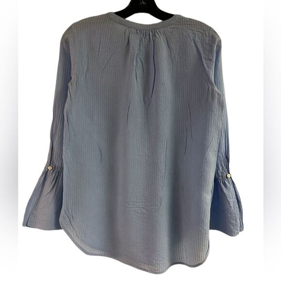 Loft Light Blue Tunic with Bell Sleeves Size XS - Picture 2 of 4